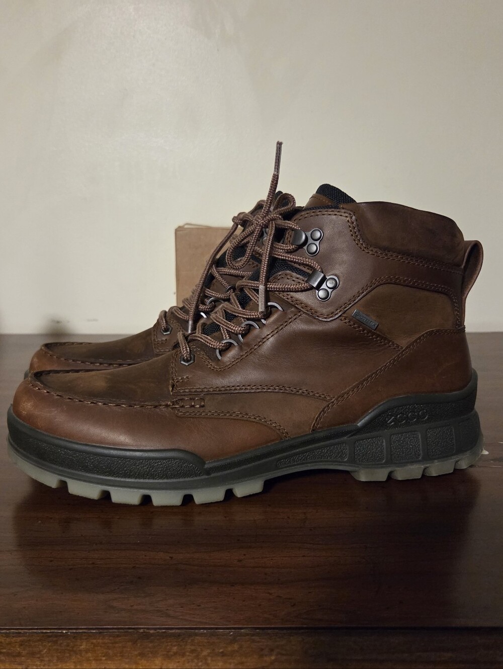Ecco Track 25 High Leather Boots Brown Men's 12-12.5 EUC